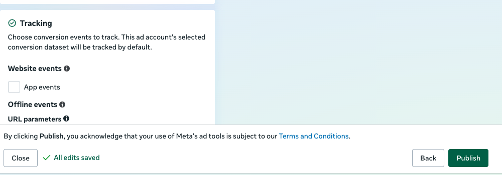 Review the CTWA draft before Publish; keep Publish visible but do not click it
